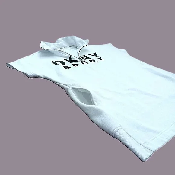 DKNY Sport Quarter-Zip Logo Dress. Size M - Picture 7 of 12